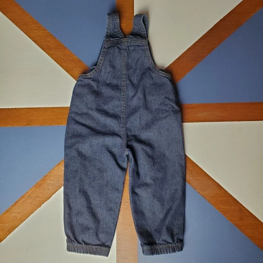 Just One You Carter's Bib Overalls Boys‎ 12 Month Embroidered Dinosaur Denim